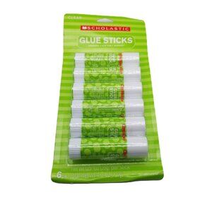 Scholastic Clear Glue Sticks 6 Pack School Supplies Craft New